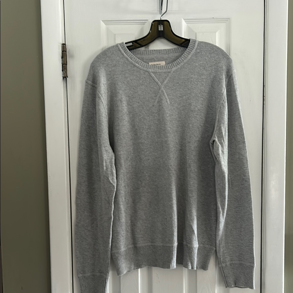 LIFE/AFTER/DENIM CASHMERE BLEND CREWNECK PULLOVER GRAY SWEATER SIZE XL